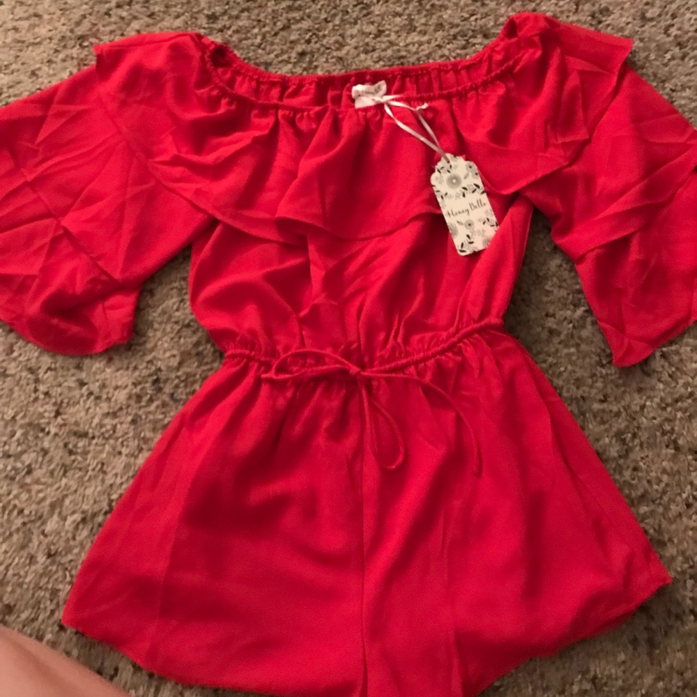 brand new red romper